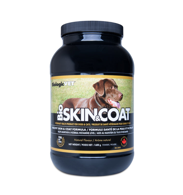 BiologicVET cat and dog coat and skin supplements in 1,600 g container