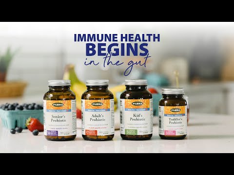 Immune health begins in the gut. so make probiotics part of our morning routine. Age-specific formulas help meet the digestive needs of everyone in your family. Guaranteed potency. Gluten-free. Vegetarian. Science-based. Raw. Visual: Family makes breakfast with probiotics