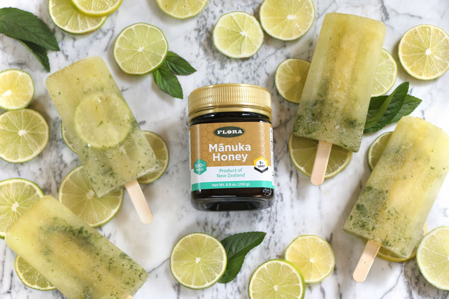 Manuka Honey + Mint + Lime Ice Pops