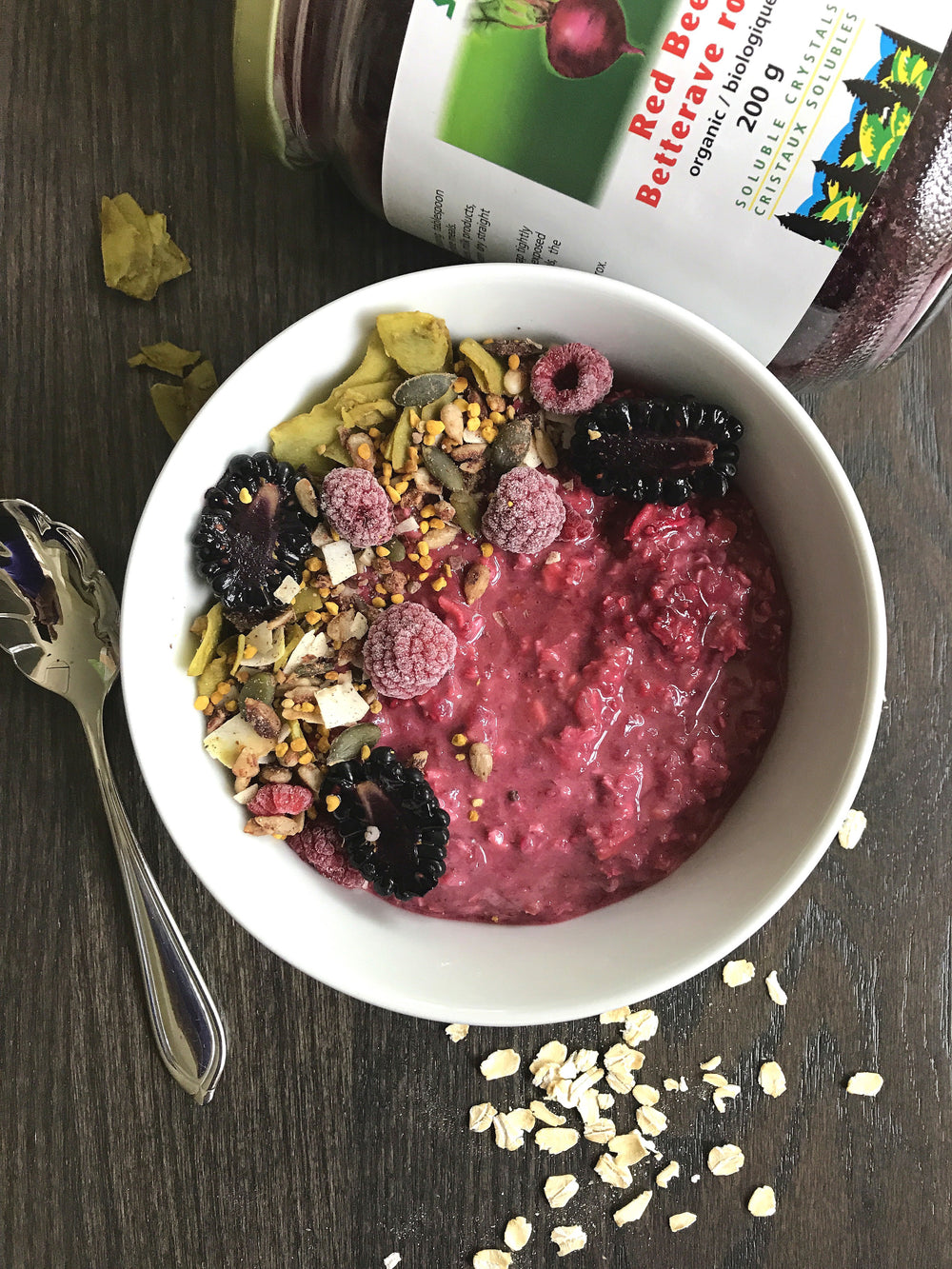 Beet ‘N Berry Overnight Cauliflower Oats