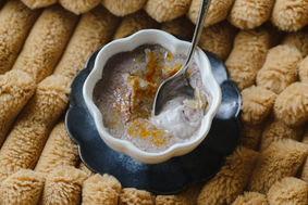 Elderberry and Vanilla Bean Crème Brûlée