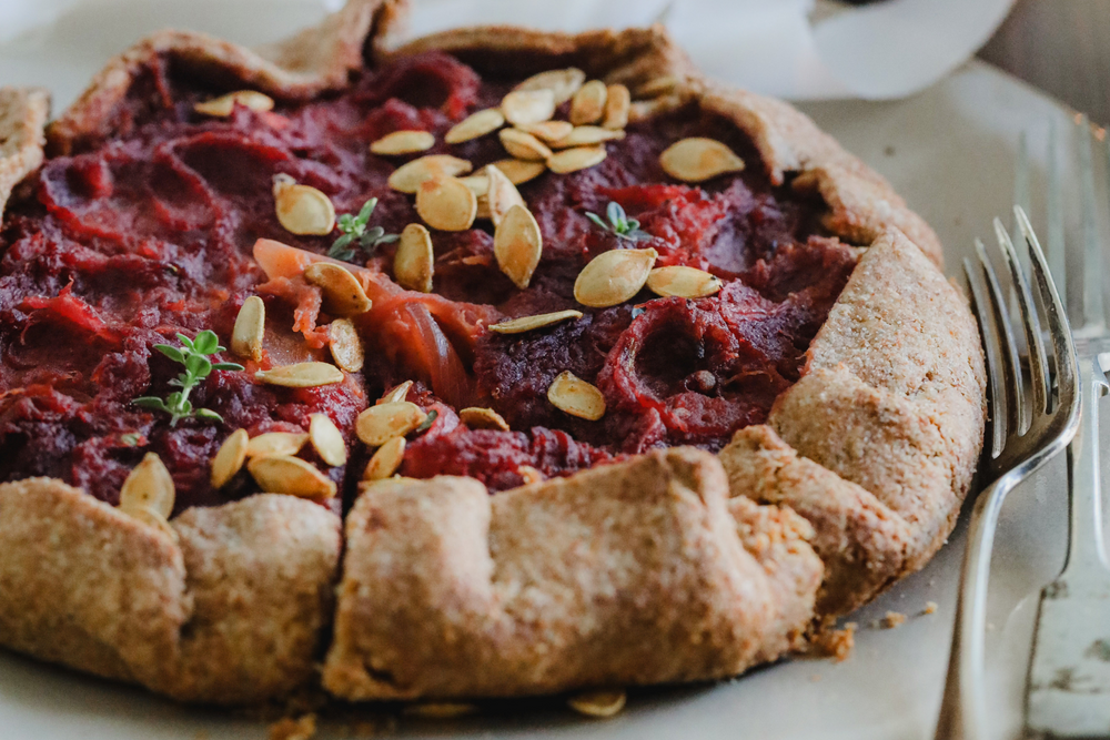 Roasted Winter Vegetable and Beet Galette