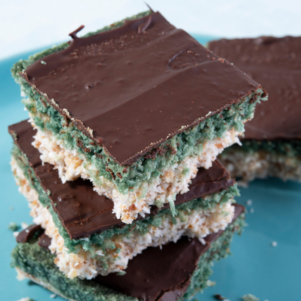 Chocolate Mint Coconut Layer Bars Made Healthier