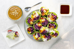 Rainbow Spring Rolls with Peanut Sauce