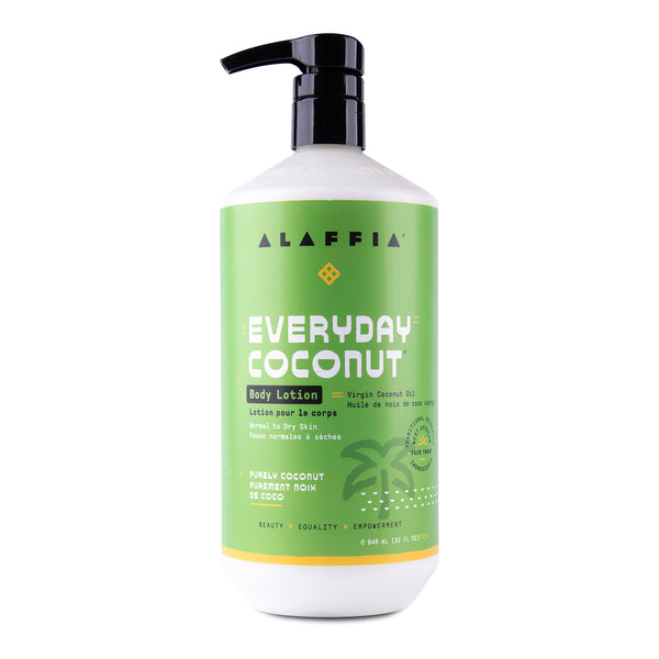 Alaffia EveryDay Lotion pour le corps à la noix de coco – Purement noix de coco | Lotion pour le corps - noix de coco et cerise de caféier Alaffia