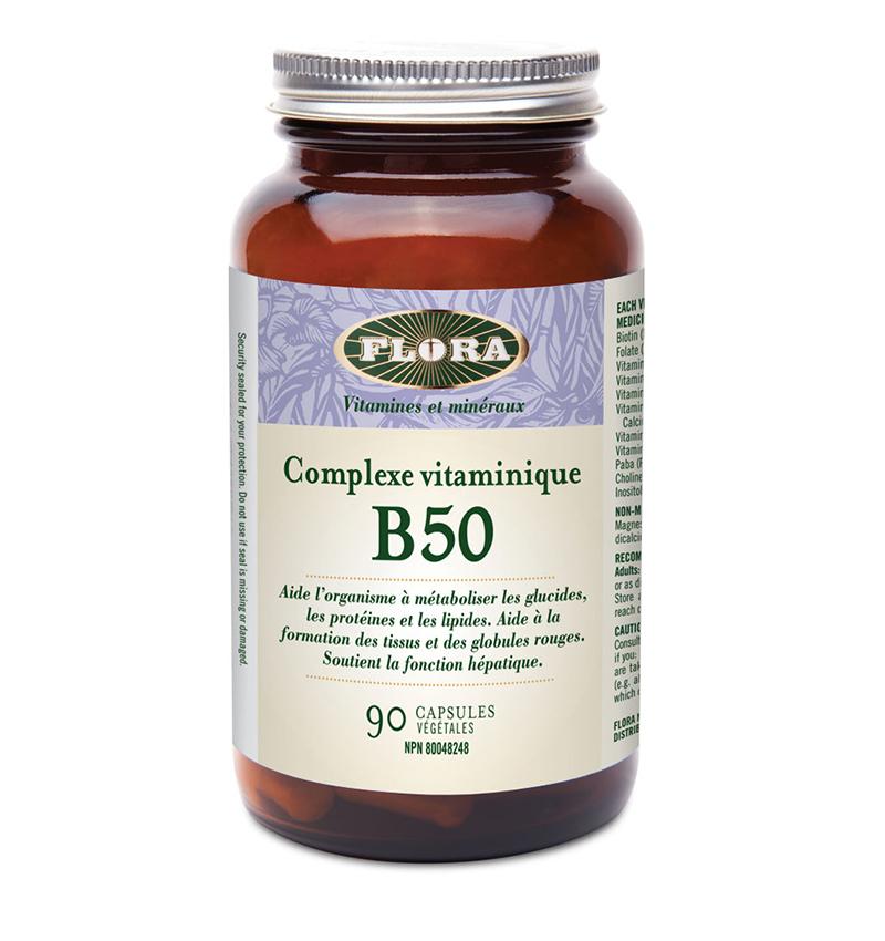 90 B50 complex vitamin capsules in bottle