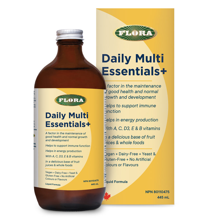 daily vegan multivitamin with vitamins A, C, D3, E and B by Flora Health