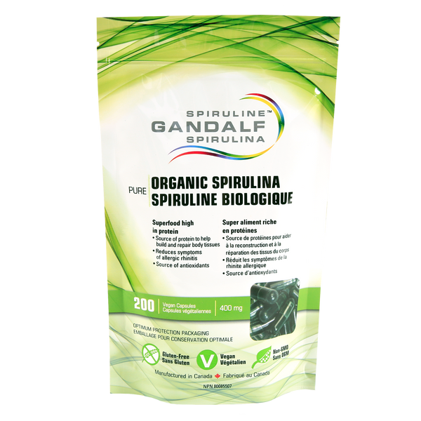 Capsules de spiruline biologique Gandalf™ | Capsules de Spiruline biologique