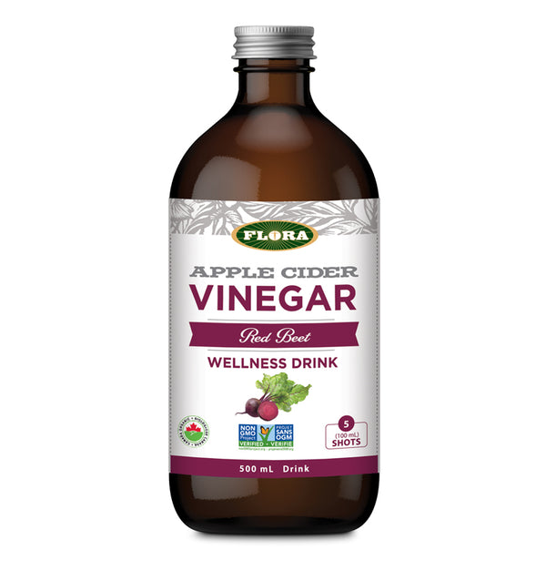 organic, non-gmo red beet apple cider vinegar in 500mL container