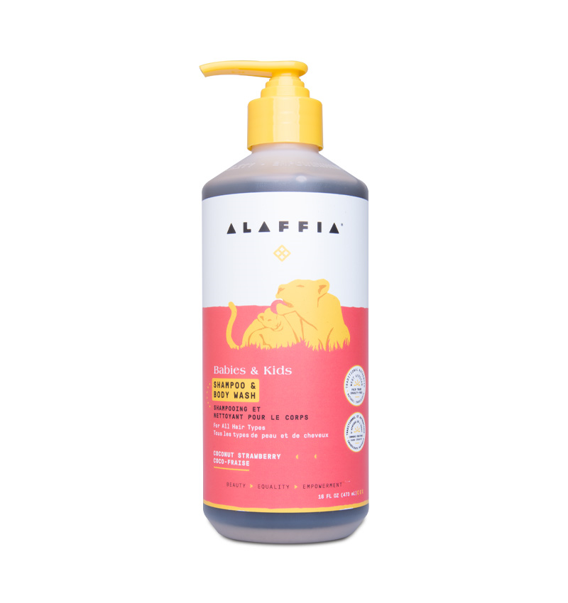 Alaffia Babies & Kids Shampoo/Body Wash - Coconut Strawberry | Shampooing et nettoyant pour le corps à la noix de coco et fraise Bébés et enfants Alaffia
