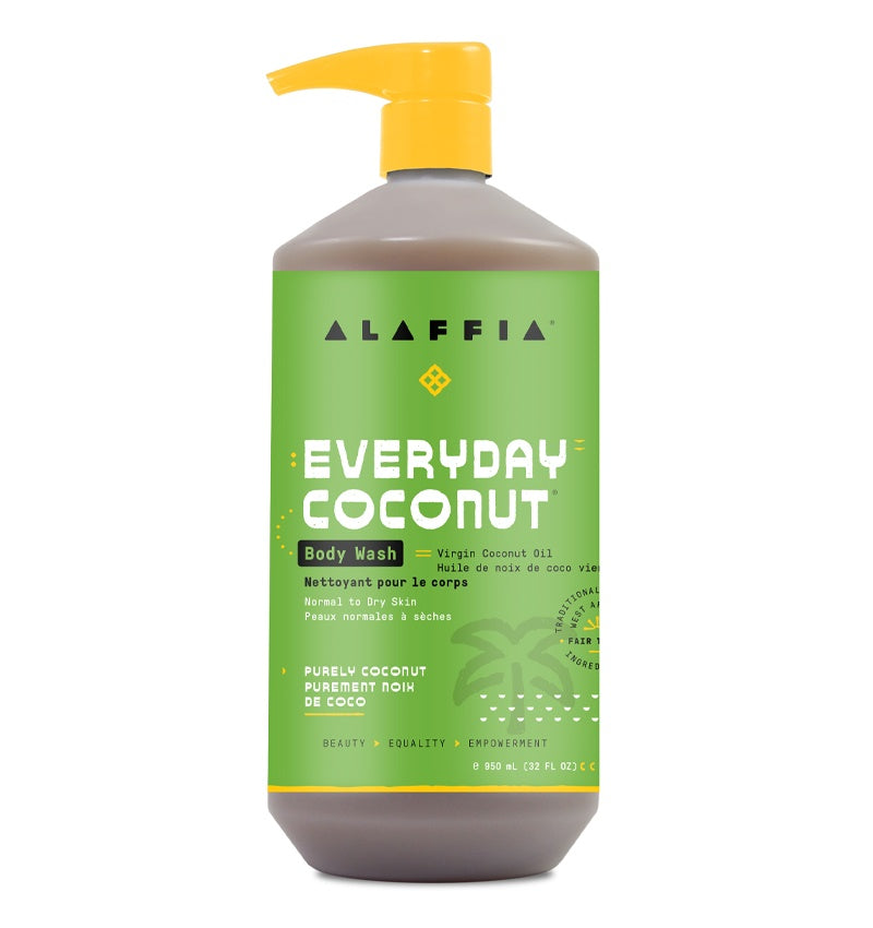 Alaffia Everyday Coconut body wash with virgin coconut oil for dry skin and healthy skin