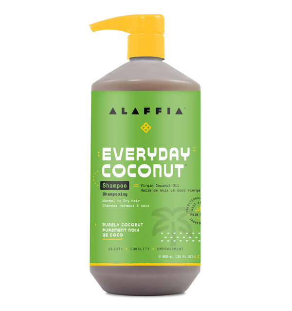 Alaffia fair trade Everyday Coconut shampoo for dry hair and healthy hair