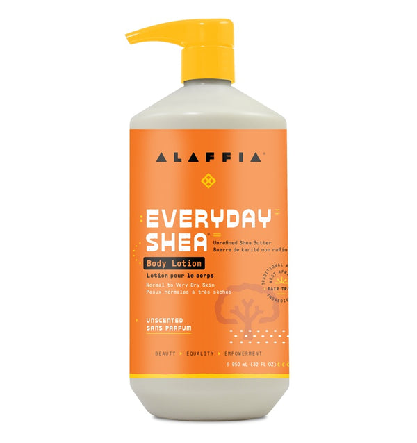 Alaffia unscented lotion with unrefined shea butter made fair trade in Africa