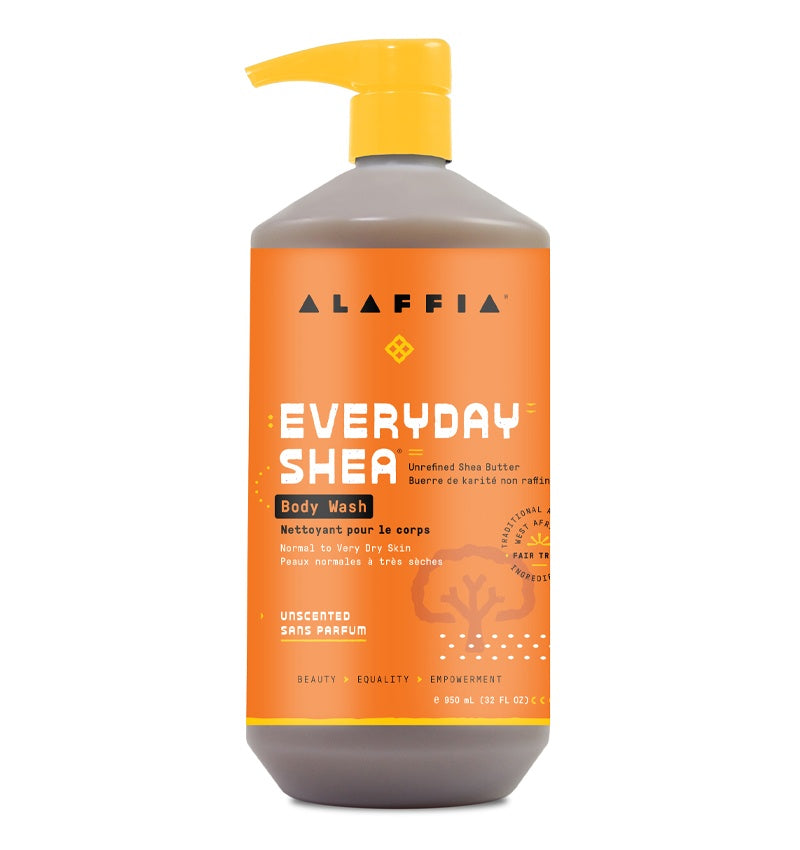 Alaffia EveryDay Shea Body Wash - Unscented | Nettoyant pour le corps au beurre de karité et margousier - sans parfum Alaffia