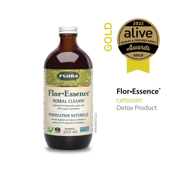 Flor*Essence herbal cleanse liquid winning gold price for 2022 Alive Retailer & Consumer Choice Awards for detox product